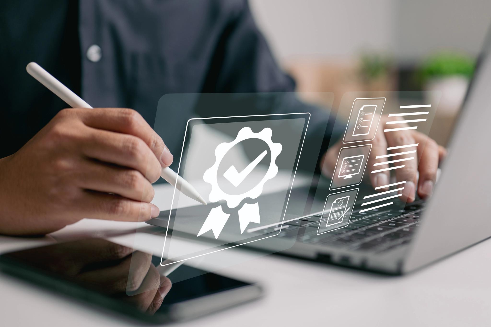 A business school professional undergoing the MBA accreditation process