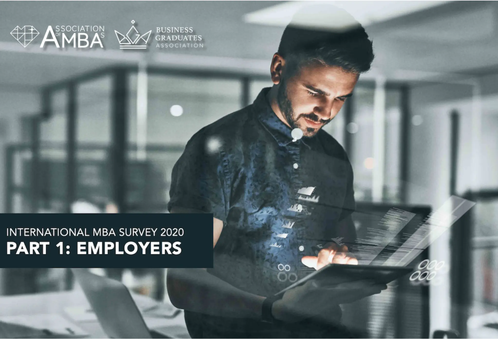 MBA employer with ipad