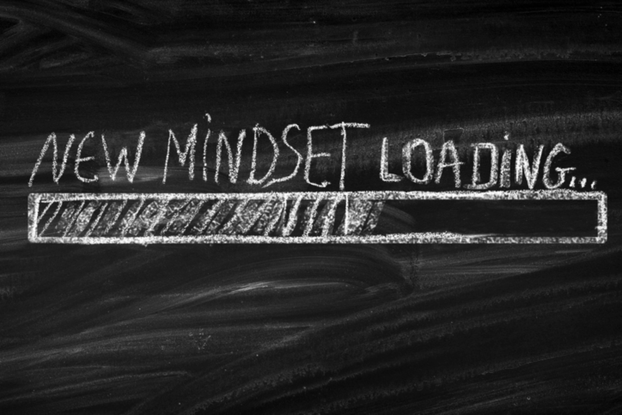 New Mindset Loading Chalk Drawing On Board